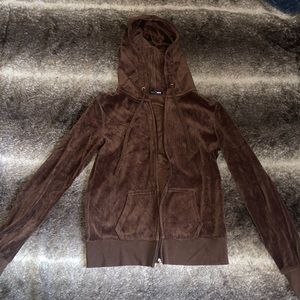 Womens Brown Velour Sweater